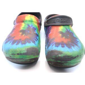 Tie-Dye Crocs Classic Clogs Womens Size W11 M9 Rainbow Colors  Casual Shoes